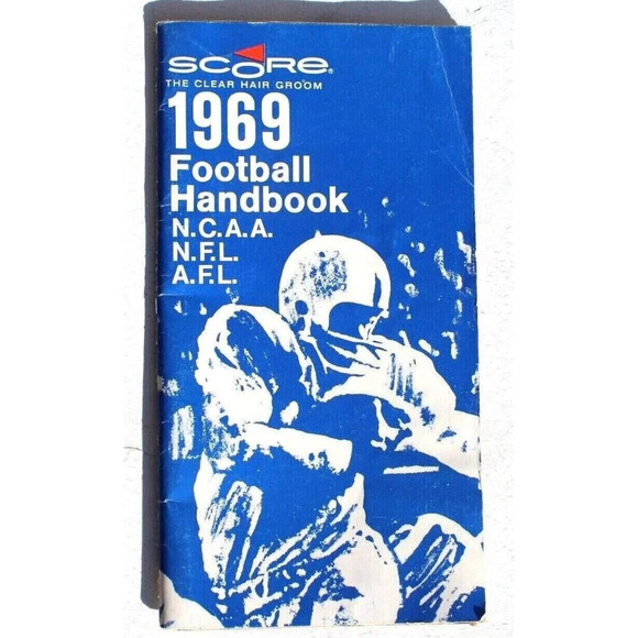 1969 Football Handbook, Score the Clear Hair Groom Sponsored, NFL, NCAA, AFL - Picture 1 of 3